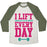 Virgin Teez  Baseball Tee Unisex Tri-Blend Baseball Tee / small / Oatmeal / Moss I LIFT EVERY DAY UNISEX TRI-BLEND BASEBALL TEE