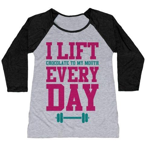Virgin Teez  Baseball Tee Women's Tri-Blend Baseball Tee / small / Athletic Gray / Black I LIFT EVERY DAY WOMEN'S TRI-BLEND BASEBALL TEE