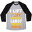 Virgin Teez  Baseball Tee Unisex Tri-Blend Baseball Tee / small / Athletic Gray / Black I LIFT (HALLOWEEN CANDY TO MY MOUTH) UNISEX TRI-BLEND BASEBALL TEE