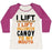Virgin Teez  Baseball Tee Women's Tri-Blend Baseball Tee / small / Oatmeal / Berry I LIFT (HALLOWEEN CANDY TO MY MOUTH) WOMEN'S TRI-BLEND BASEBALL TEE