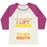 Virgin Teez  Baseball Tee Women's Tri-Blend Baseball Tee / small / Oatmeal / Berry I LIFT (HALLOWEEN CANDY TO MY MOUTH) WOMEN'S TRI-BLEND BASEBALL TEE