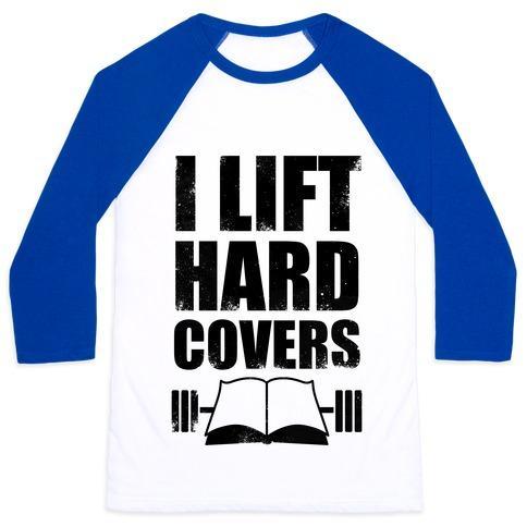 Virgin Teez  Baseball Tee Unisex Classic Baseball Tee / x-small / White/Blue I LIFT HARD COVERS UNISEX CLASSIC BASEBALL TEE