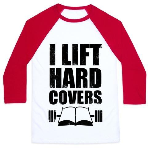 Virgin Teez  Baseball Tee Unisex Classic Baseball Tee / x-small / White/Red I LIFT HARD COVERS UNISEX CLASSIC BASEBALL TEE