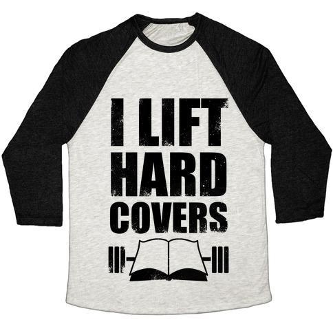Virgin Teez  Baseball Tee Unisex Tri-Blend Baseball Tee / small / Oatmeal / Black I LIFT HARD COVERS UNISEX TRI-BLEND BASEBALL TEE
