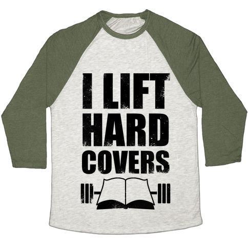 Virgin Teez  Baseball Tee Unisex Tri-Blend Baseball Tee / small / Oatmeal / Moss I LIFT HARD COVERS UNISEX TRI-BLEND BASEBALL TEE