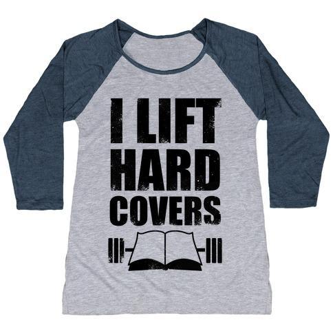 Virgin Teez  Baseball Tee Women's Tri-Blend Baseball Tee / small / Athletic Gray / Navy I LIFT HARD COVERS WOMEN'S TRI-BLEND BASEBALL TEE