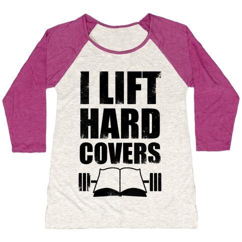 Virgin Teez  Baseball Tee Women's Tri-Blend Baseball Tee / small / Oatmeal / Berry I LIFT HARD COVERS WOMEN'S TRI-BLEND BASEBALL TEE