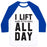 Virgin Teez  Baseball Tee Unisex Classic Baseball Tee / x-small / White/Blue I LIFT (HARRY POTTER BOOKS) ALL DAY UNISEX CLASSIC BASEBALL TEE
