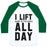 Virgin Teez  Baseball Tee Unisex Classic Baseball Tee / x-small / White/Dark Green I LIFT (HARRY POTTER BOOKS) ALL DAY UNISEX CLASSIC BASEBALL TEE