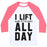 Virgin Teez  Baseball Tee Unisex Classic Baseball Tee / x-small / White/Neon Pink I LIFT (HARRY POTTER BOOKS) ALL DAY UNISEX CLASSIC BASEBALL TEE