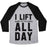 Virgin Teez  Baseball Tee Unisex Tri-Blend Baseball Tee / small / Athletic Gray / Black I LIFT (HARRY POTTER BOOKS) ALL DAY UNISEX TRI-BLEND BASEBALL TEE