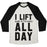 Virgin Teez  Baseball Tee Unisex Tri-Blend Baseball Tee / small / Oatmeal / Black I LIFT (HARRY POTTER BOOKS) ALL DAY UNISEX TRI-BLEND BASEBALL TEE
