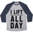 Virgin Teez  Baseball Tee Unisex Tri-Blend Baseball Tee / small / Athletic Gray / Navy I LIFT (HARRY POTTER BOOKS) ALL DAY UNISEX TRI-BLEND BASEBALL TEE
