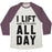 Virgin Teez  Baseball Tee Unisex Tri-Blend Baseball Tee / small / Oatmeal / Maroon I LIFT (HARRY POTTER BOOKS) ALL DAY UNISEX TRI-BLEND BASEBALL TEE