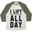 Virgin Teez  Baseball Tee Unisex Tri-Blend Baseball Tee / small / Oatmeal / Moss I LIFT (HARRY POTTER BOOKS) ALL DAY UNISEX TRI-BLEND BASEBALL TEE