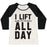 Virgin Teez  Baseball Tee Women's Tri-Blend Baseball Tee / small / Oatmeal / Black I LIFT (HARRY POTTER BOOKS) ALL DAY WOMEN'S TRI-BLEND BASEBALL TEE