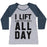 Virgin Teez  Baseball Tee Women's Tri-Blend Baseball Tee / small / Athletic Gray / Navy I LIFT (HARRY POTTER BOOKS) ALL DAY WOMEN'S TRI-BLEND BASEBALL TEE