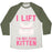 Virgin Teez  Baseball Tee Unisex Tri-Blend Baseball Tee / small / Oatmeal / Moss I LIFT. I'M NOT EVEN KITTEN UNISEX TRI-BLEND BASEBALL TEE