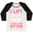 Virgin Teez  Baseball Tee Women's Tri-Blend Baseball Tee / small / Oatmeal / Black I LIFT. I'M NOT EVEN KITTEN WOMEN'S TRI-BLEND BASEBALL TEE