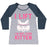 Virgin Teez  Baseball Tee Women's Tri-Blend Baseball Tee / small / Athletic Gray / Navy I LIFT. I'M NOT EVEN KITTEN WOMEN'S TRI-BLEND BASEBALL TEE