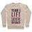 Virgin Teez  Pullover Crewneck Sweatshirt / x-small / Heathered Oatmeal I LIFT (MY CAT ONTO MY LAP) CREWNECK SWEATSHIRT