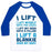 Virgin Teez  Baseball Tee Unisex Classic Baseball Tee / x-small / White/Blue I LIFT (MYSELF ONTO THE COUCH FOR A NAP) UNISEX CLASSIC BASEBALL TEE