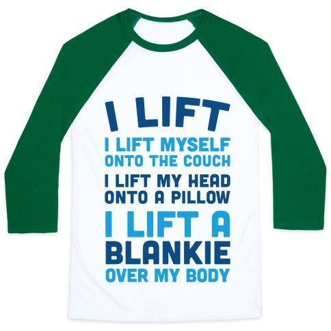 Virgin Teez  Baseball Tee Unisex Classic Baseball Tee / x-small / White/Dark Green I LIFT (MYSELF ONTO THE COUCH FOR A NAP) UNISEX CLASSIC BASEBALL TEE