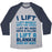 Virgin Teez  Baseball Tee Unisex Tri-Blend Baseball Tee / small / Athletic Gray / Navy I LIFT (MYSELF ONTO THE COUCH FOR A NAP) UNISEX TRI-BLEND BASEBALL TEE