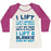 Virgin Teez  Baseball Tee Women's Tri-Blend Baseball Tee / small / Oatmeal / Berry I LIFT (MYSELF ONTO THE COUCH FOR A NAP) WOMEN'S TRI-BLEND BASEBALL TEE