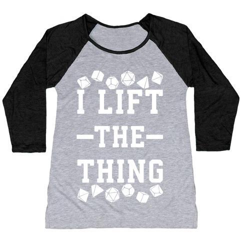 Virgin Teez  Baseball Tee Women's Tri-Blend Baseball Tee / small / Athletic Gray / Black I LIFT THE THING WOMEN'S TRI-BLEND BASEBALL TEE