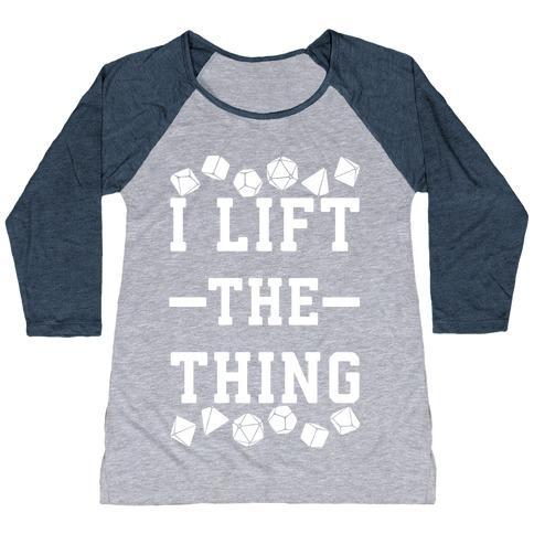 Virgin Teez  Baseball Tee Women's Tri-Blend Baseball Tee / small / Athletic Gray / Navy I LIFT THE THING WOMEN'S TRI-BLEND BASEBALL TEE