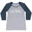 Virgin Teez  Baseball Tee Women's Tri-Blend Baseball Tee / small / Athletic Gray / Navy I LIFT THINGS UP AND PUT THEM DOWN WOMEN'S TRI-BLEND BASEBALL TEE