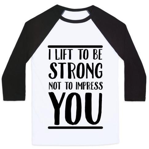 Virgin Teez  Baseball Tee Unisex Classic Baseball Tee / x-small / White/Black I LIFT TO BE STRONG NOT TO IMPRESS YOU UNISEX CLASSIC BASEBALL TEE
