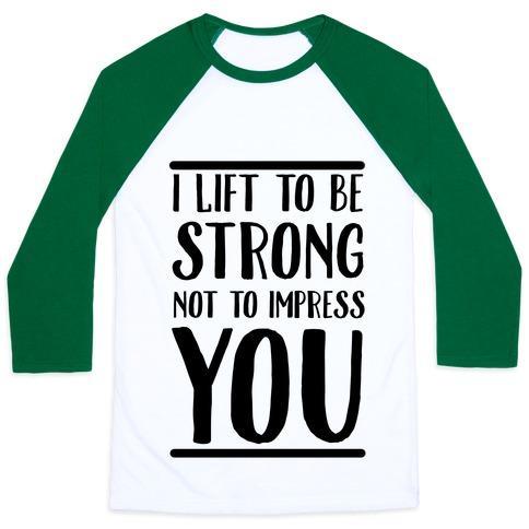 Virgin Teez  Baseball Tee Unisex Classic Baseball Tee / x-small / White/Dark Green I LIFT TO BE STRONG NOT TO IMPRESS YOU UNISEX CLASSIC BASEBALL TEE