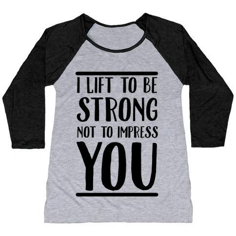 Virgin Teez  Baseball Tee Women's Tri-Blend Baseball Tee / small / Athletic Gray / Black I LIFT TO BE STRONG NOT TO IMPRESS YOU WOMEN'S TRI-BLEND BASEBALL TEE