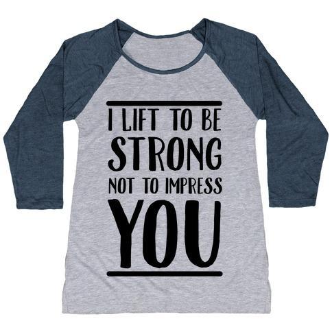 Virgin Teez  Baseball Tee Women's Tri-Blend Baseball Tee / small / Athletic Gray / Navy I LIFT TO BE STRONG NOT TO IMPRESS YOU WOMEN'S TRI-BLEND BASEBALL TEE