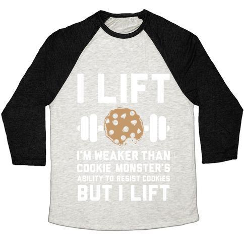 Virgin Teez  Baseball Tee Unisex Tri-Blend Baseball Tee / small / Oatmeal / Black I LIFT UNISEX TRI-BLEND BASEBALL TEE