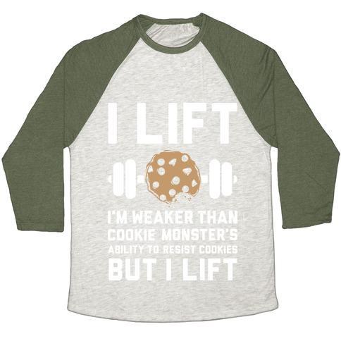 Virgin Teez  Baseball Tee Unisex Tri-Blend Baseball Tee / small / Oatmeal / Moss I LIFT UNISEX TRI-BLEND BASEBALL TEE