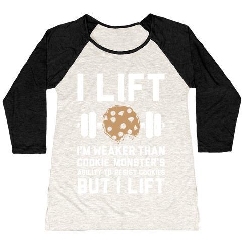 Virgin Teez  Baseball Tee Women's Tri-Blend Baseball Tee / small / Oatmeal / Black I LIFT WOMEN'S TRI-BLEND BASEBALL TEE