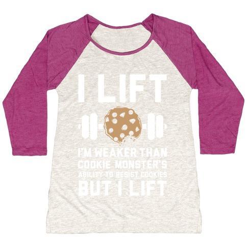 Virgin Teez  Baseball Tee Women's Tri-Blend Baseball Tee / small / Oatmeal / Berry I LIFT WOMEN'S TRI-BLEND BASEBALL TEE