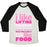 Virgin Teez  Baseball Tee Unisex Tri-Blend Baseball Tee / small / Oatmeal / Black I LIKE LIFTING (FOOD) UNISEX TRI-BLEND BASEBALL TEE