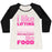 Virgin Teez  Baseball Tee Women's Tri-Blend Baseball Tee / small / Oatmeal / Black I LIKE LIFTING (FOOD) WOMEN'S TRI-BLEND BASEBALL TEE