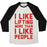 Virgin Teez  Baseball Tee Unisex Tri-Blend Baseball Tee / small / Oatmeal / Black I LIKE LIFTING MORE THAN I LIKE PEOPLE UNISEX TRI-BLEND BASEBALL TEE