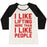 Virgin Teez  Baseball Tee Women's Tri-Blend Baseball Tee / small / Oatmeal / Black I LIKE LIFTING MORE THAN I LIKE PEOPLE WOMEN'S TRI-BLEND BASEBALL TEE