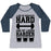 Virgin Teez  Baseball Tee Women's Tri-Blend Baseball Tee / small / Athletic Gray / Navy I LIKE MY WORKOUTS HARD AND MY LIQUOR HARDER WOMEN'S TRI-BLEND BASEBALL TEE