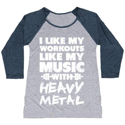 Virgin Teez  Baseball Tee Women's Tri-Blend Baseball Tee / small / Athletic Gray / Navy I LIKE MY WORKOUTS LIKE MY MUSIC WOMEN'S TRI-BLEND BASEBALL TEE