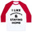 Virgin Teez  Baseball Tee Unisex Classic Baseball Tee / x-small / White/Red I LIKE SWEATPANTS AND STAYING HOME UNISEX CLASSIC BASEBALL TEE
