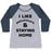 Virgin Teez  Baseball Tee Women's Tri-Blend Baseball Tee / small / Athletic Gray / Navy I LIKE SWEATPANTS AND STAYING HOME WOMEN'S TRI-BLEND BASEBALL TEE