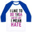 Virgin Teez  Baseball Tee Unisex Classic Baseball Tee / x-small / White/Blue I LIKE TO DO YOGA AND BY LIKE I MEAN HATE UNISEX CLASSIC BASEBALL TEE