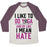 Virgin Teez  Baseball Tee Unisex Tri-Blend Baseball Tee / small / Oatmeal / Maroon I LIKE TO DO YOGA AND BY LIKE I MEAN HATE UNISEX TRI-BLEND BASEBALL TEE